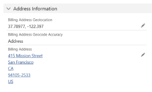 Latitude and longitude fields on a Salesforce address record using AddressTools 10.0