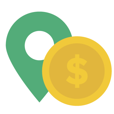 Location marker with coin