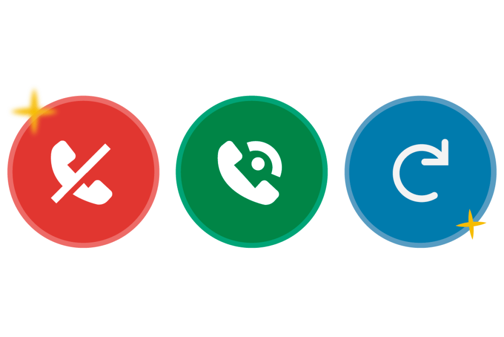 phonetools status icons, do not call, safe to call, not screened